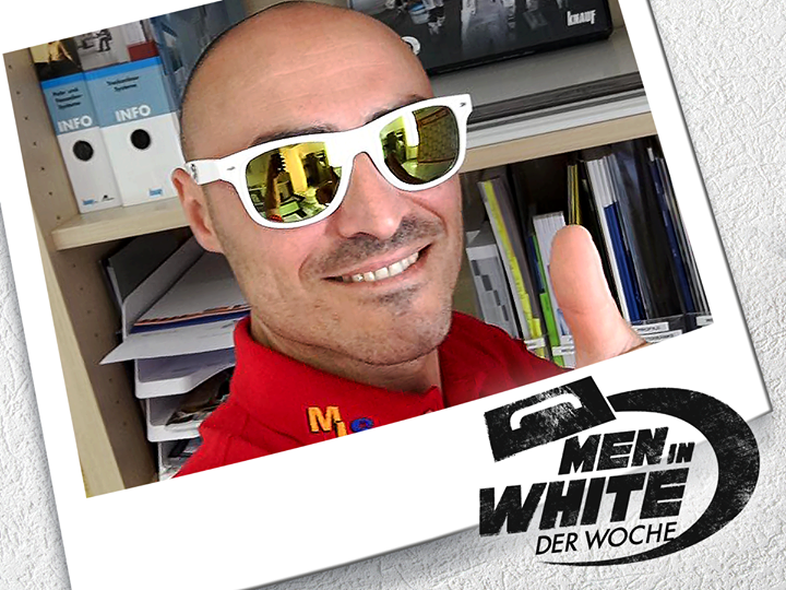 Danke für das KomplimentAls einer unserer MEN IN WHITE der Woche punktet Francesco mit seinem Motto „Yes, (MEN IN) WHITE can!“. Er ist zudem nicht nur gut